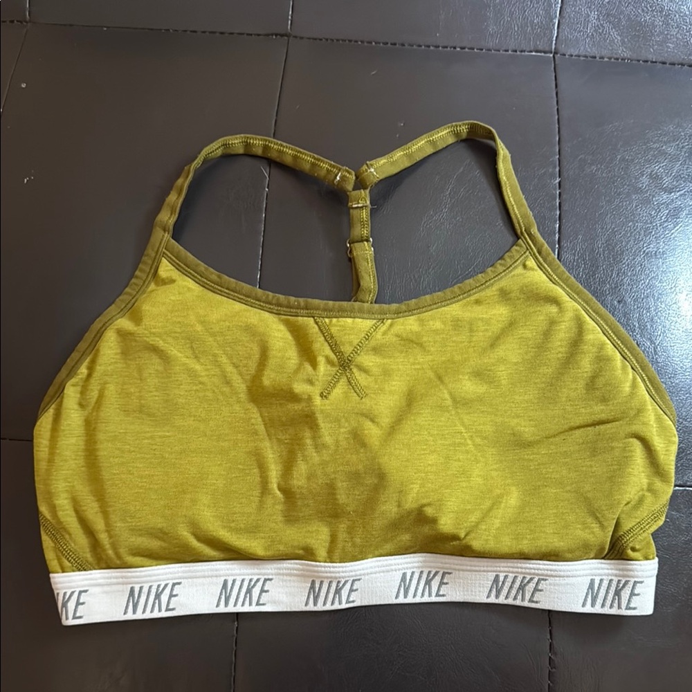 Nike olive green Sports Bra